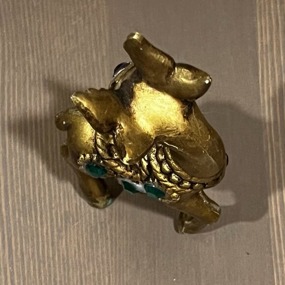 Lefton Gold Sleigh & Reindeer Red Green Jewels Christmas Ceramic w/Sticker Japan - Picture 12 of 16